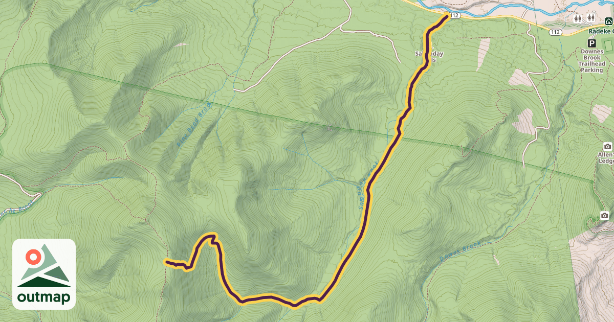 Map of Sabbaday Brook Trail