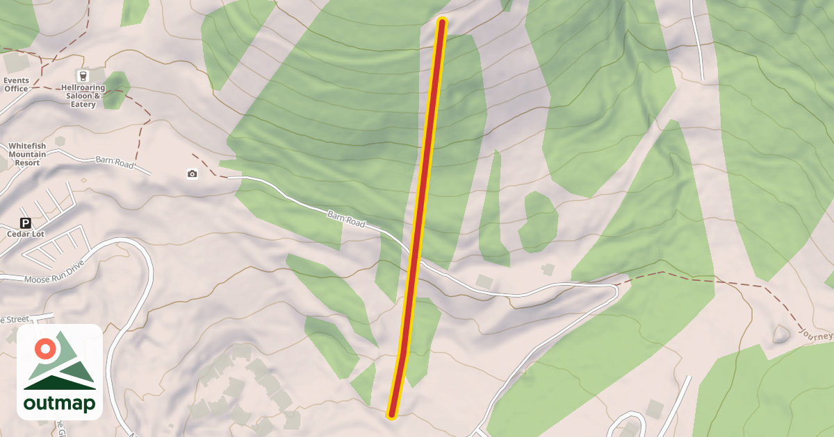 Map of Chair 10 Bad Rock (Intermittent)