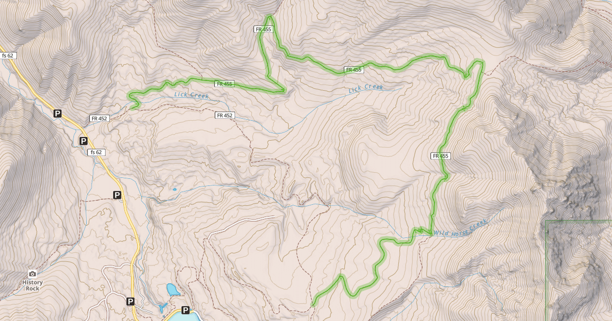 Map preview of Upper Wildhorse Lick Trail