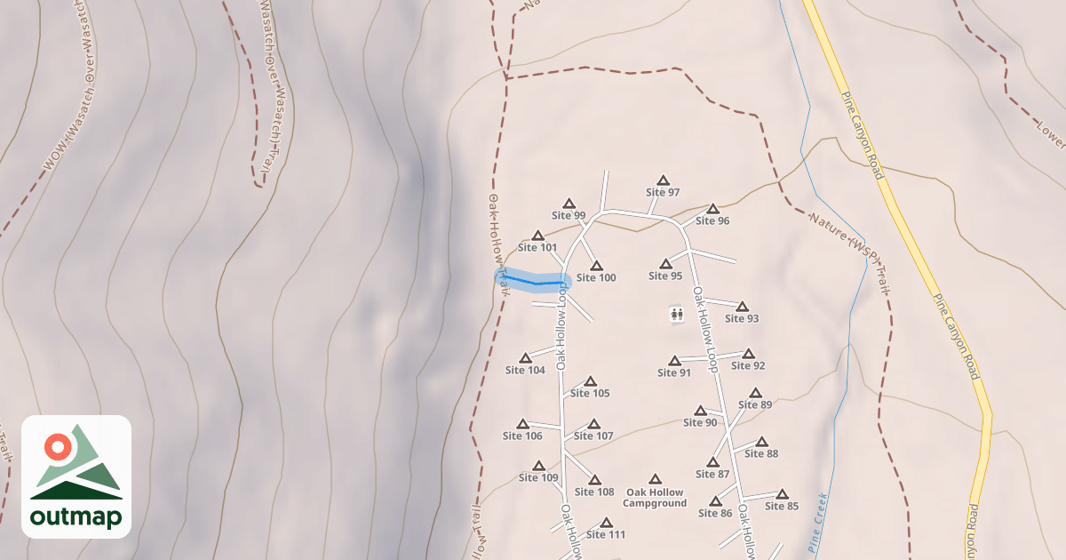 Map of Oak Hollow Trail