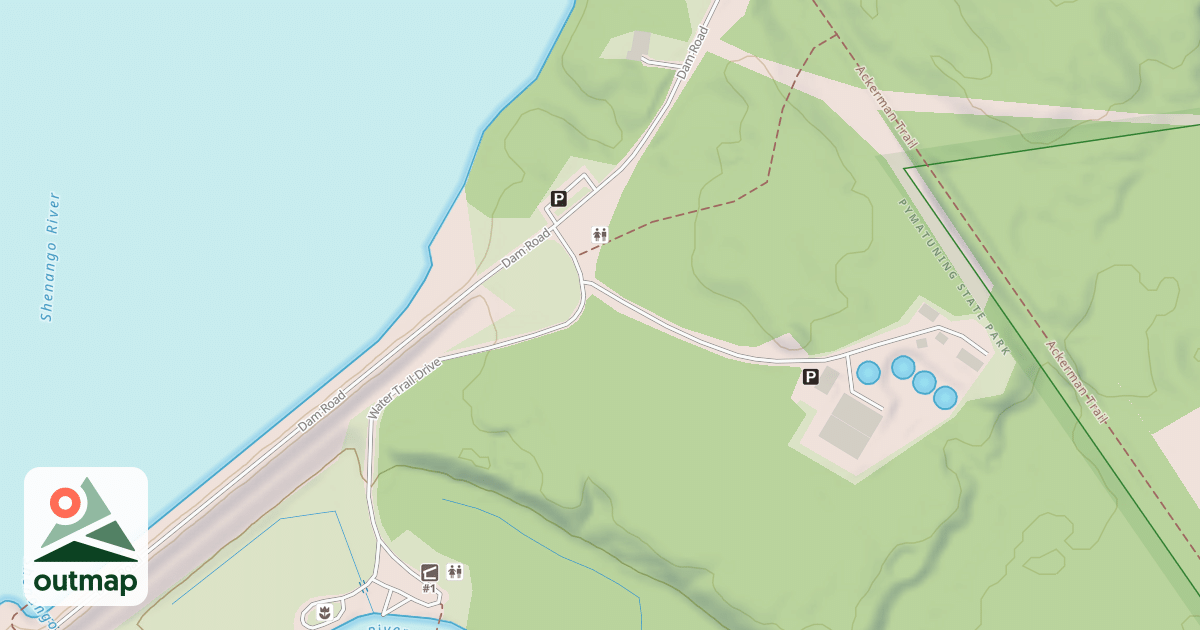 Map of Pymatuning State Park Snowmobile Trails