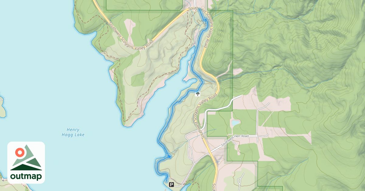 Map of Hagg Lake Trail Section B