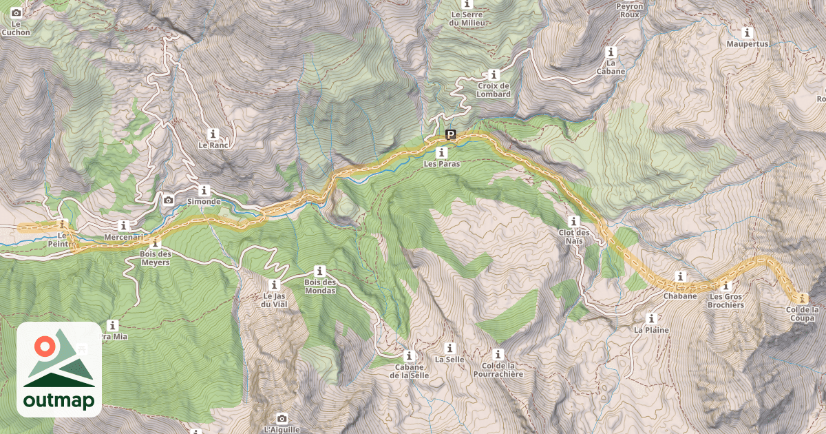 Map of Col de la Coupa — Le Peintre