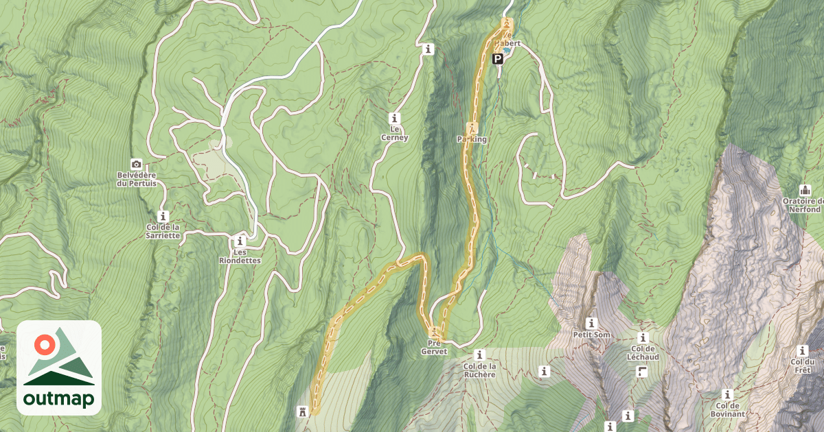 Map of Col de l'Aliénard — La Ruchère