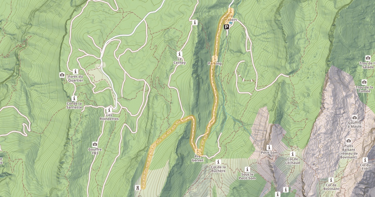 Map preview of Col de l'Aliénard — La Ruchère