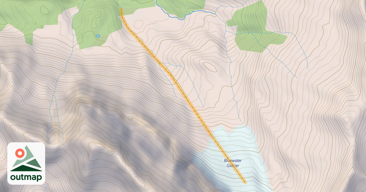 Map of Bluewater Glacier