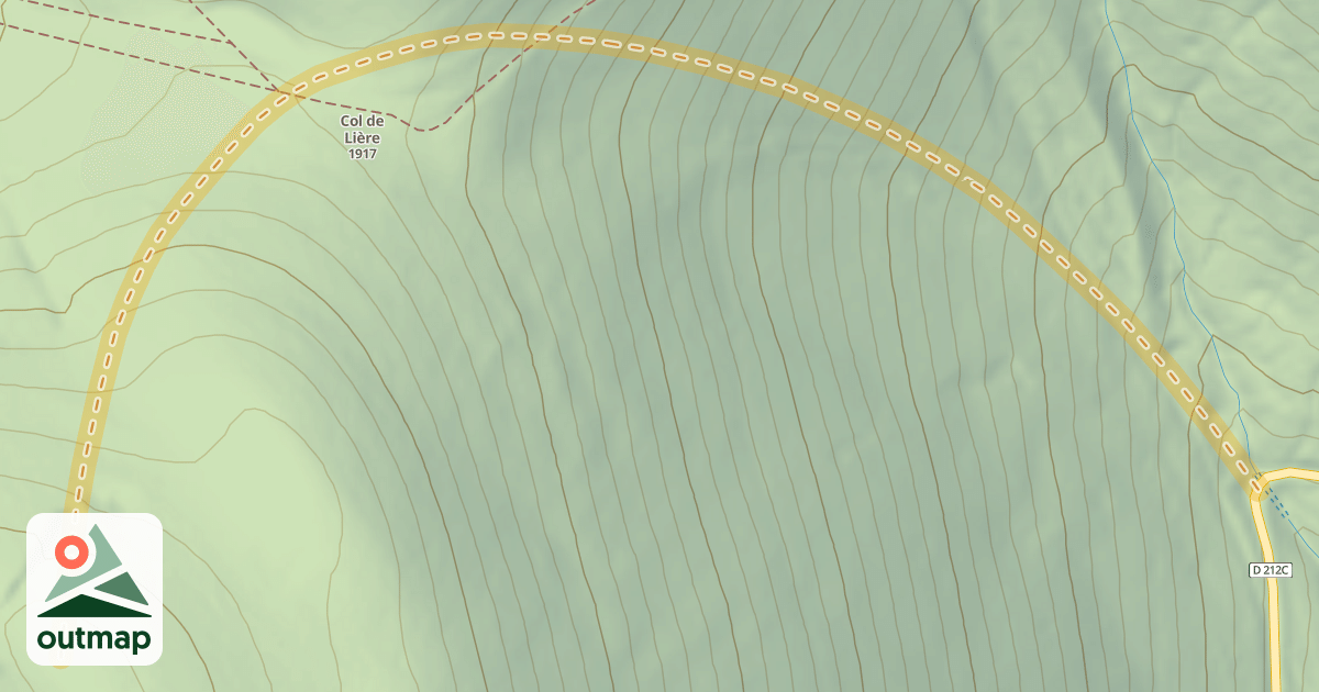 Map of Côte Rouge — Pont d'avant le col de l'Homme