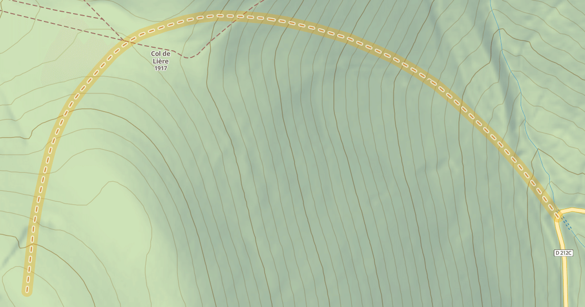 Map preview of Côte Rouge — Pont d'avant le col de l'Homme