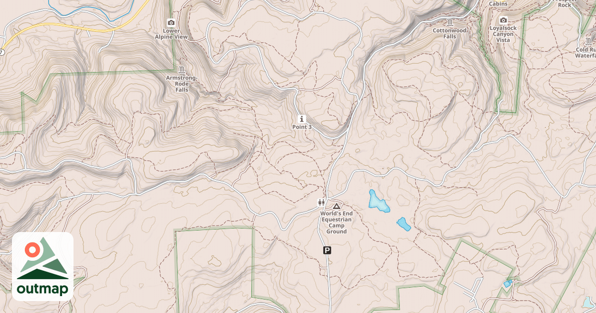 Map of Loyalsock State Forest & Worlds End State Park Snowmobile Trails