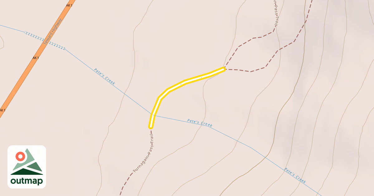 Map of Turnagain Pass Trail