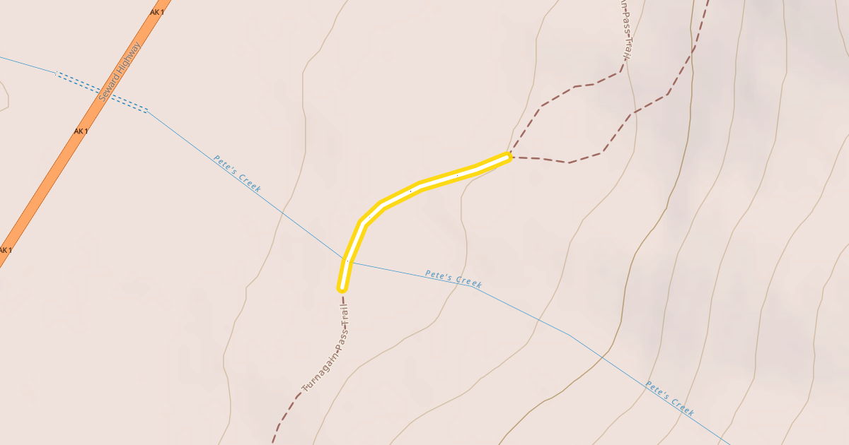 Map preview of Turnagain Pass Trail