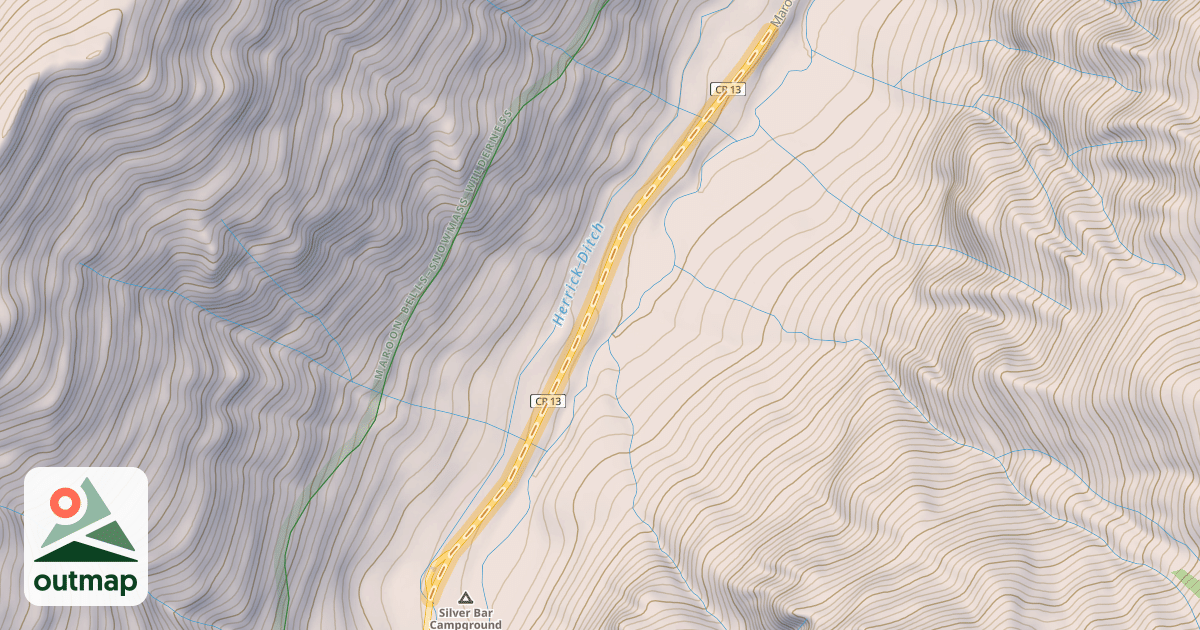 Map of Maroon Creek Road