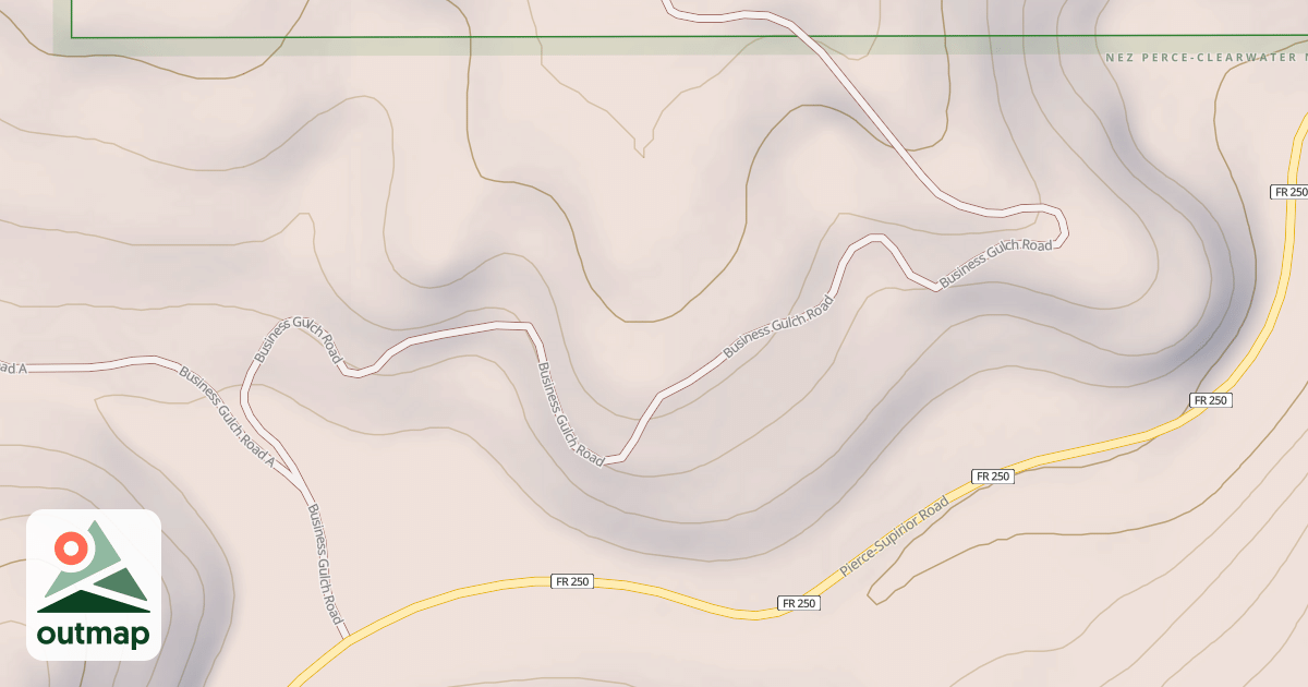 Map of BUSINESS GULCH