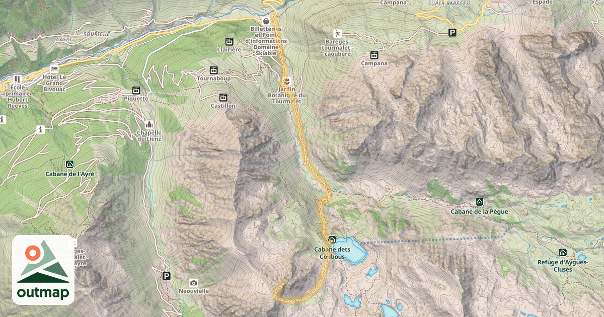 Map of Pic des Crampettes — Tournaboup