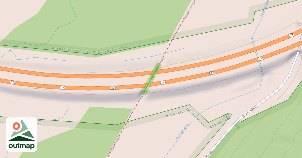 Map of Mamakating O&W Rail Trail