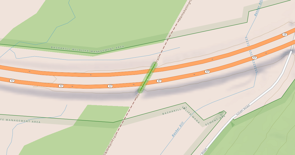 Map preview of Mamakating O&W Rail Trail