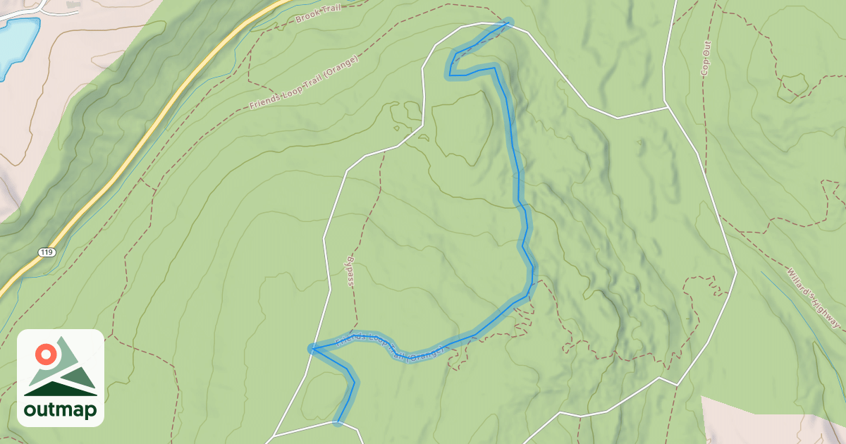 Map of Friends Loop Trail (Orange)