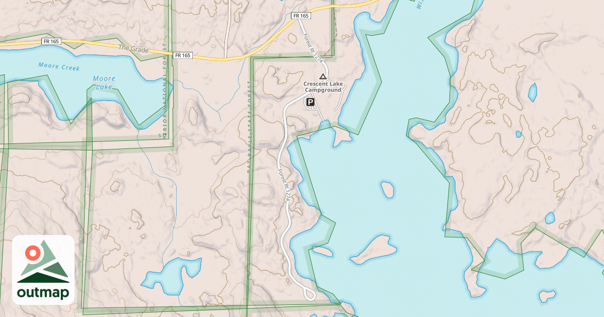 Map of CRESCENT LAKE CAMPGROUND