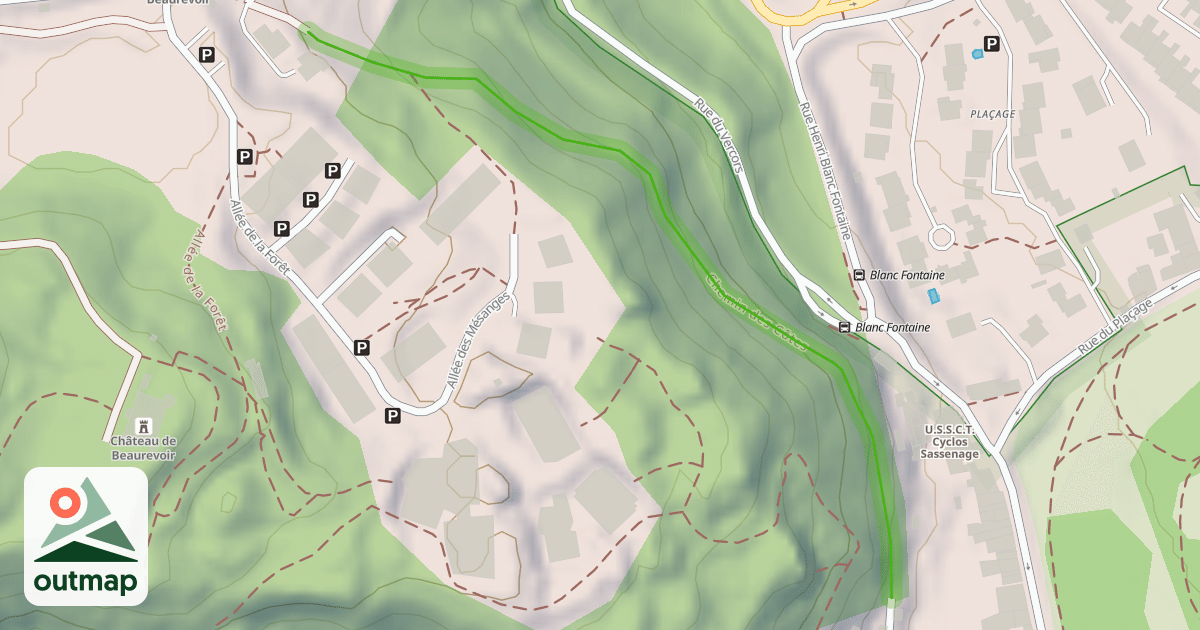 Map of Chemin des Côtes