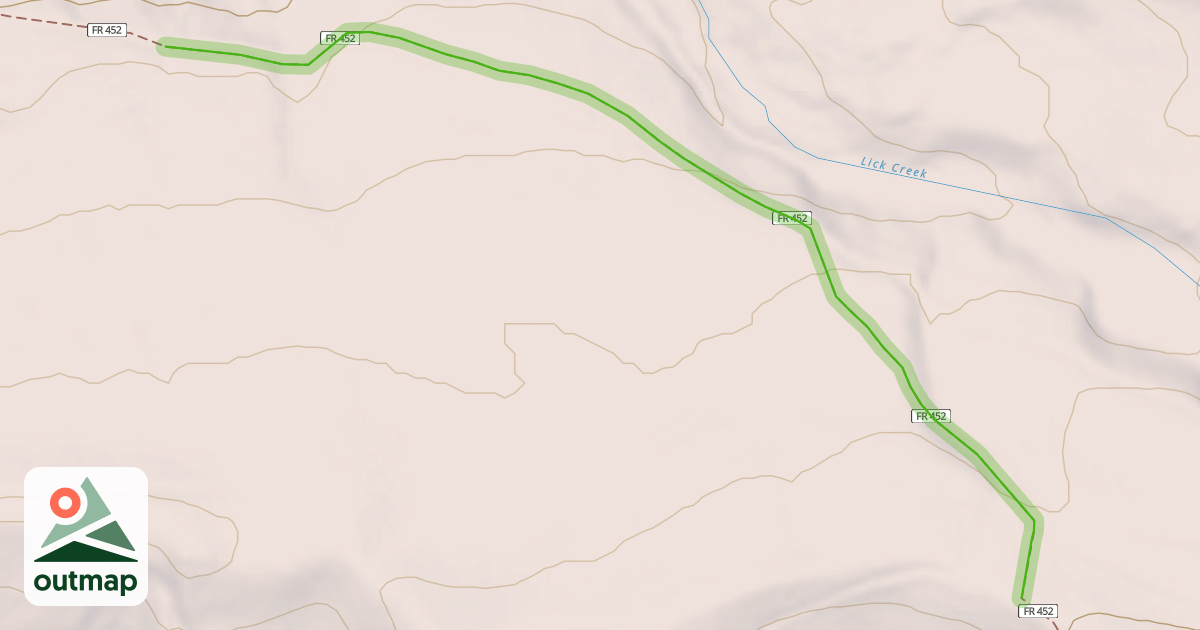 Map of Lower Wildhorse Lick Trail