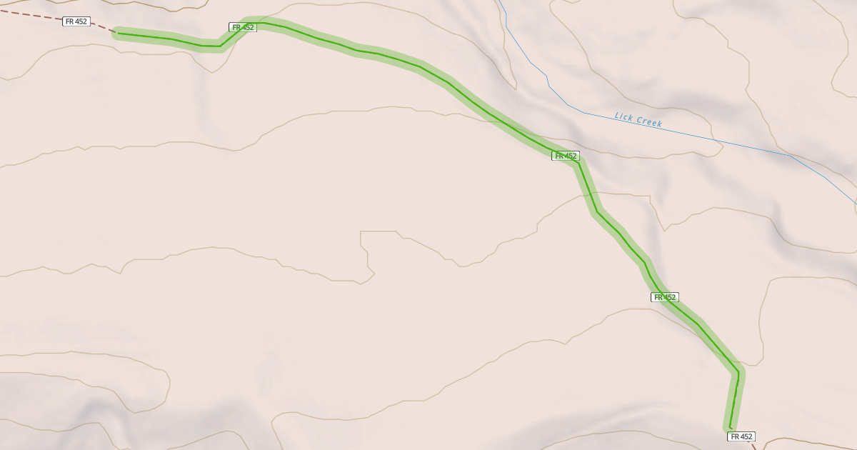 Map preview of Lower Wildhorse Lick Trail