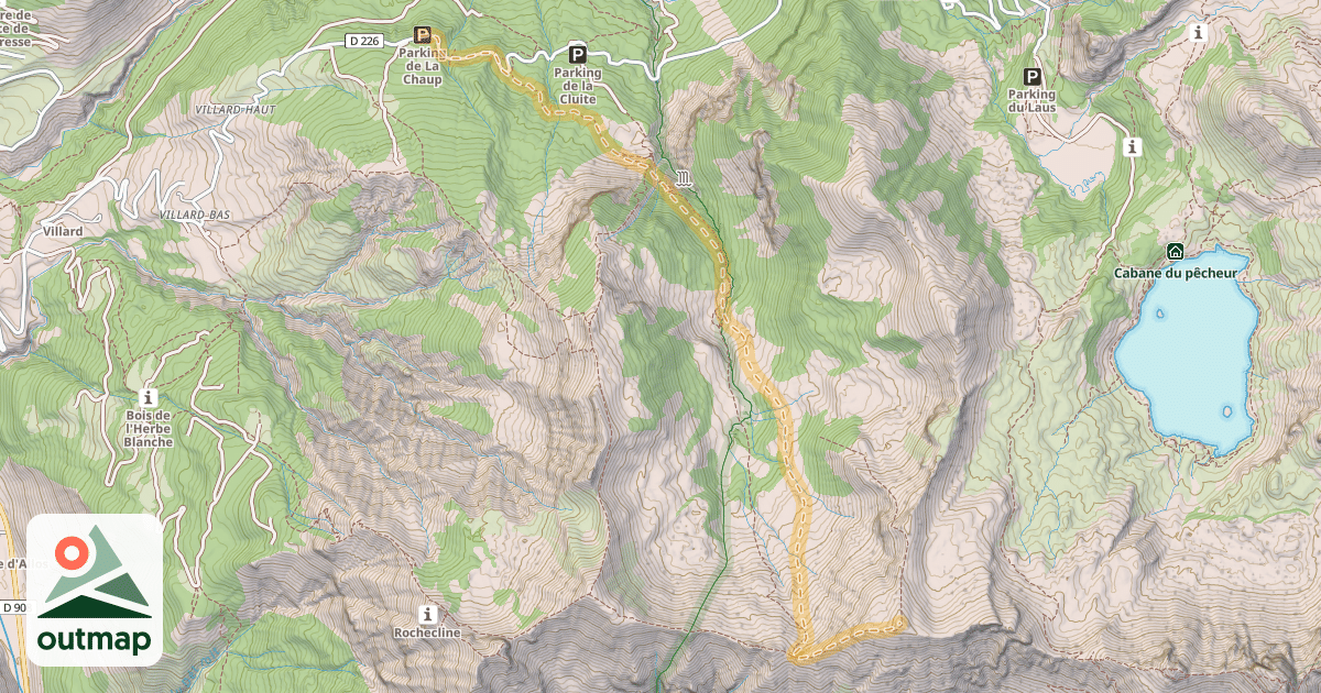 Map of Tête de Valplane — La Chaup