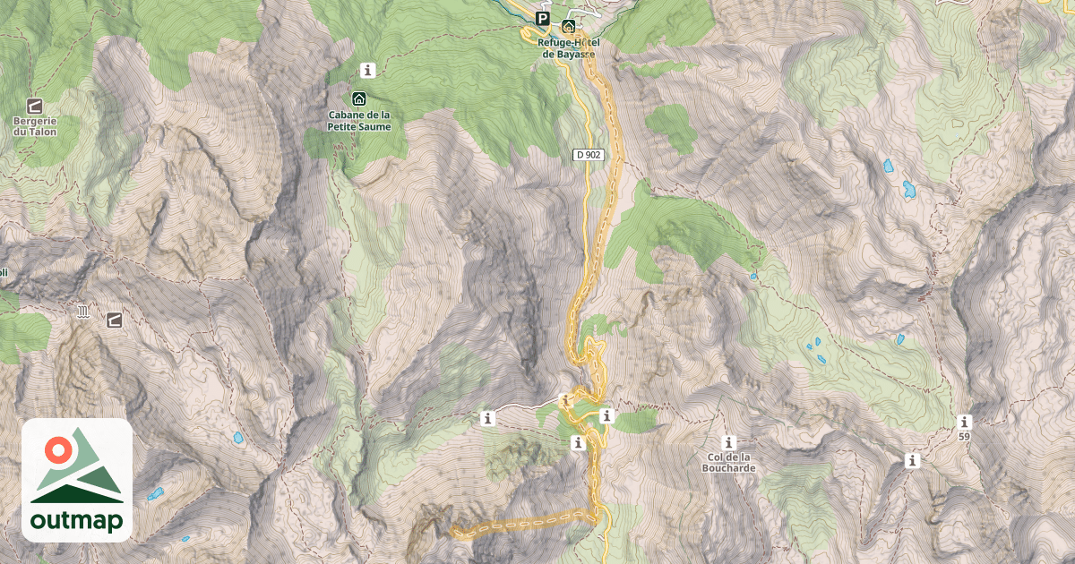 Map of Antécime du Trou de l'Aigle — Bayasse