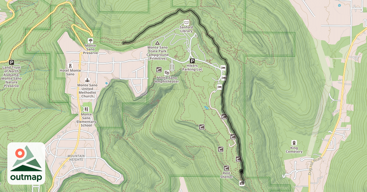 Map of Mountain Mist Trail