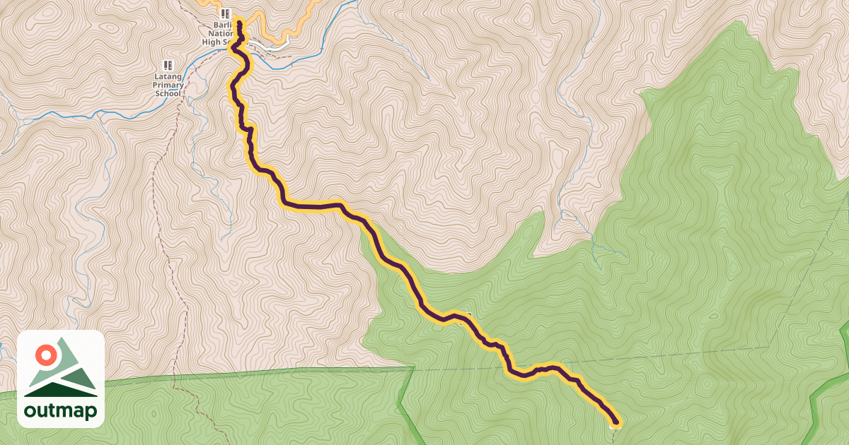 Map of Barlig to Mount Amuyao Trail