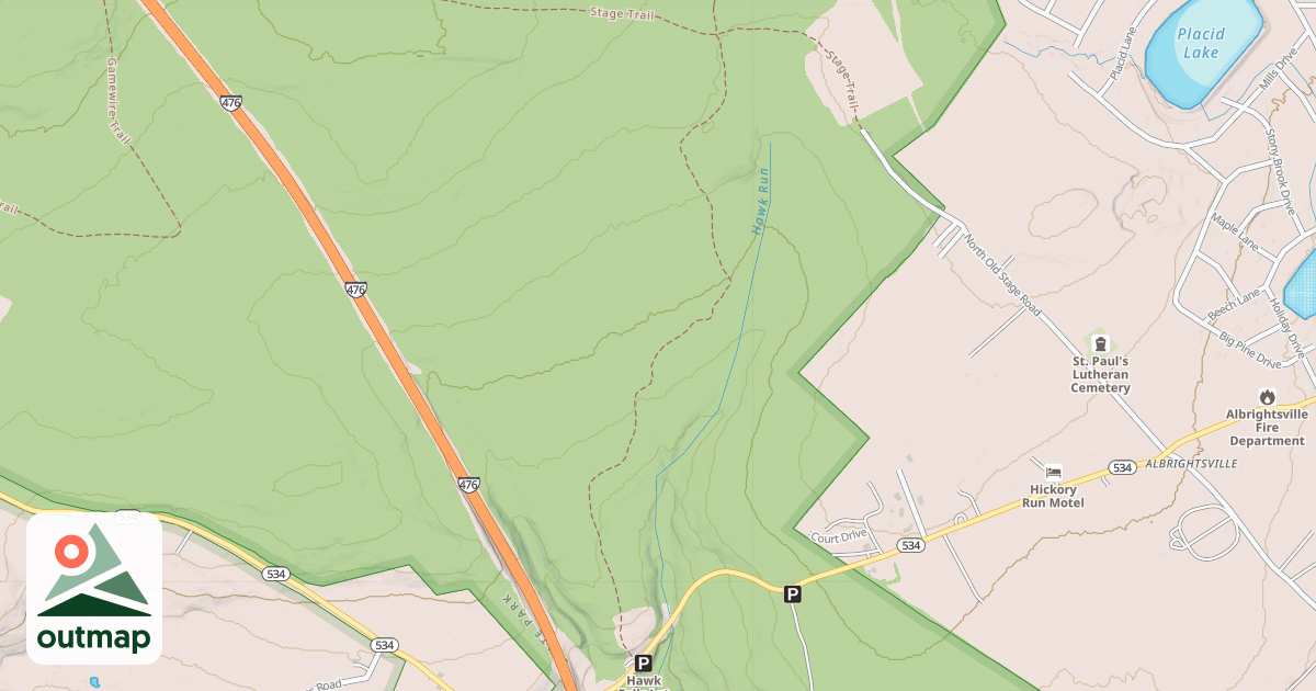 Map of Hickory Run State Park Trails