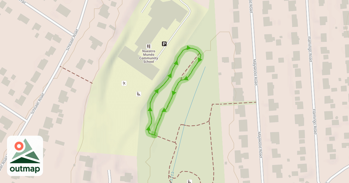 Map of Maywood Park Mountain Bike Trail