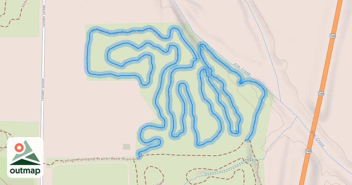 Map of Lehigh Portland Trails: Cave Trail North