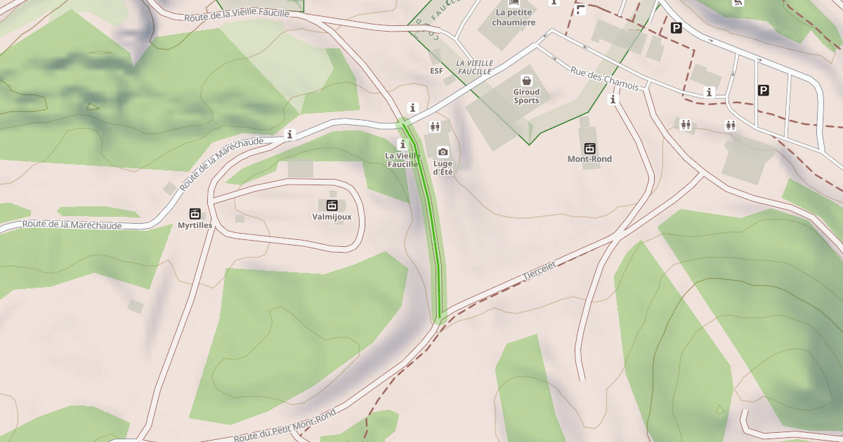 Map preview of Route du Petit Mont-Rond