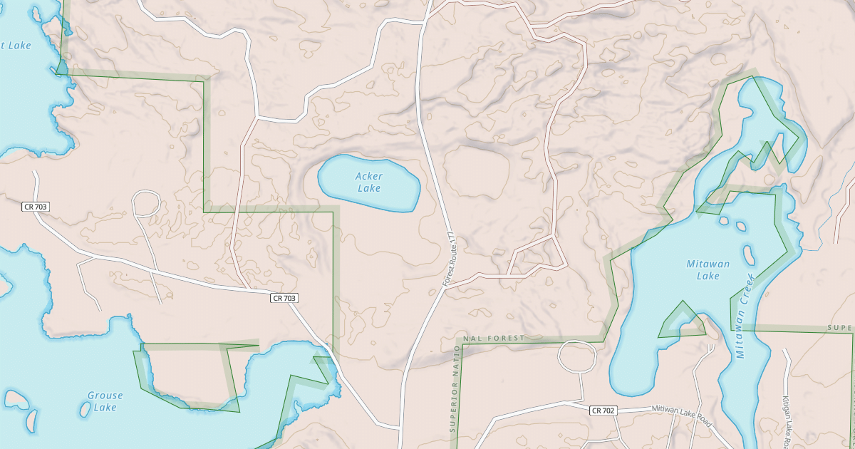 Map preview of MITIWAN LAKE