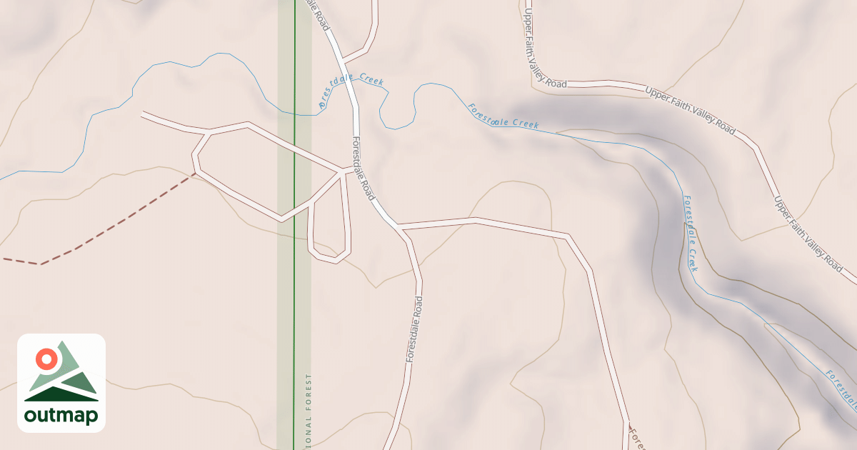 Map of FORESTDALE CREEK ROAD