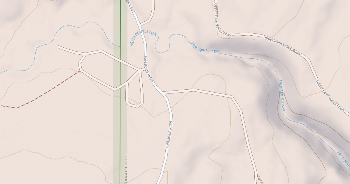 Map preview of FORESTDALE CREEK ROAD