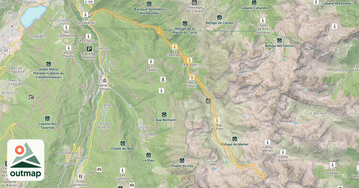 Map of Brèche de la Passoire — Le Pont du Veyton