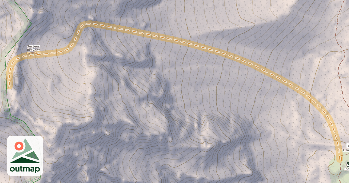 Map of Aiguille Sud de la Glières — Col de l’Index