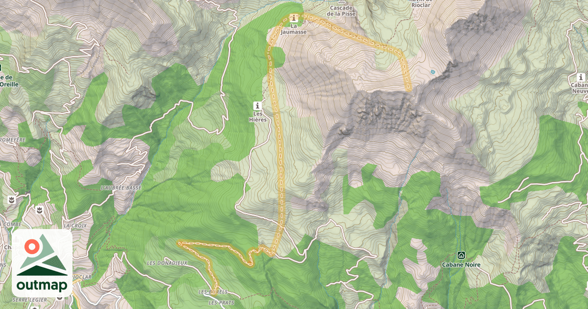 Map of Les Plastres — Les Prats