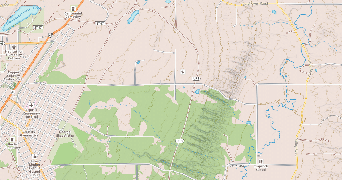 Map preview of Lake Linden Route