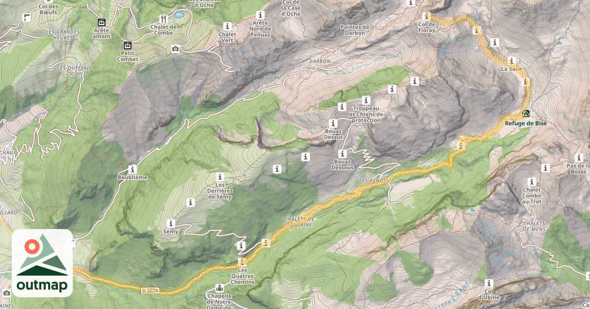 Map of Col de Floray — La Revenette
