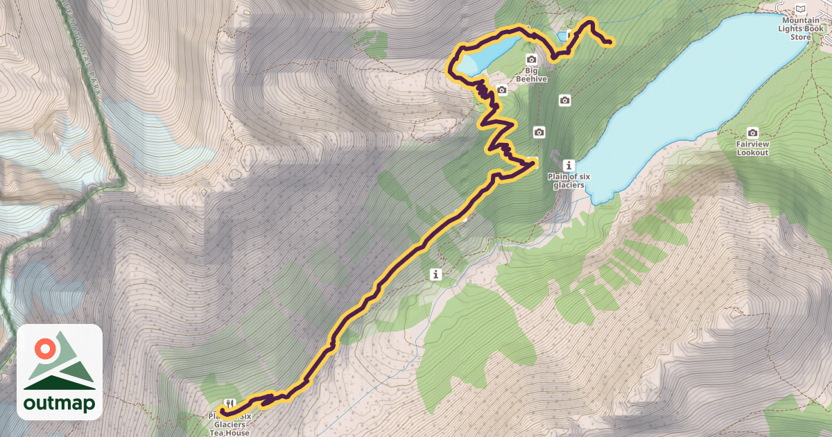 Map of Lake Agnes Trail