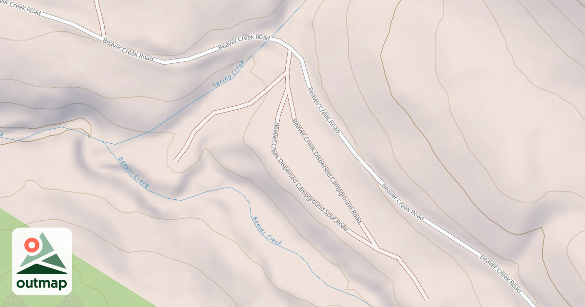 Map of BEAVER CREEK DISPERSED CG SPUR