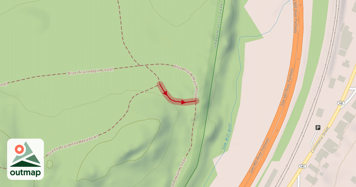 Map of Meadow Connector Trail (green)
