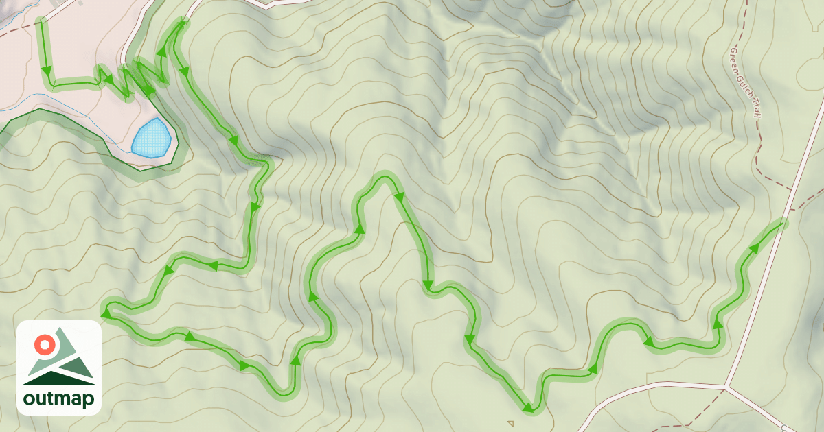 Map of Middle Green Gulch Trail