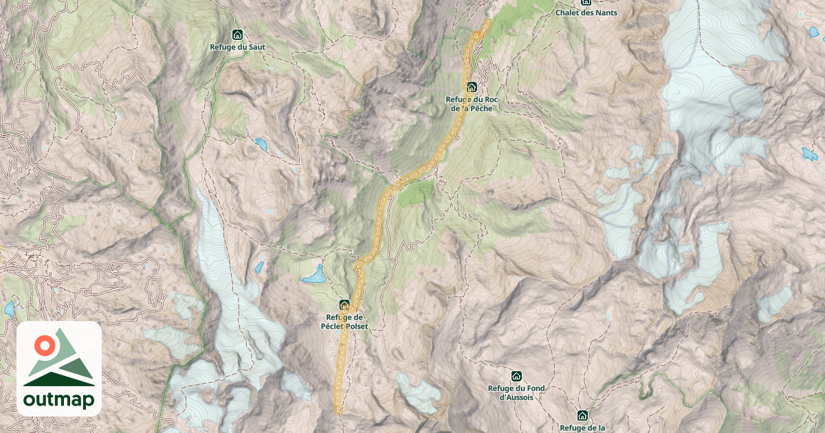 Map of Col de Chavière — Pont de la Pêche