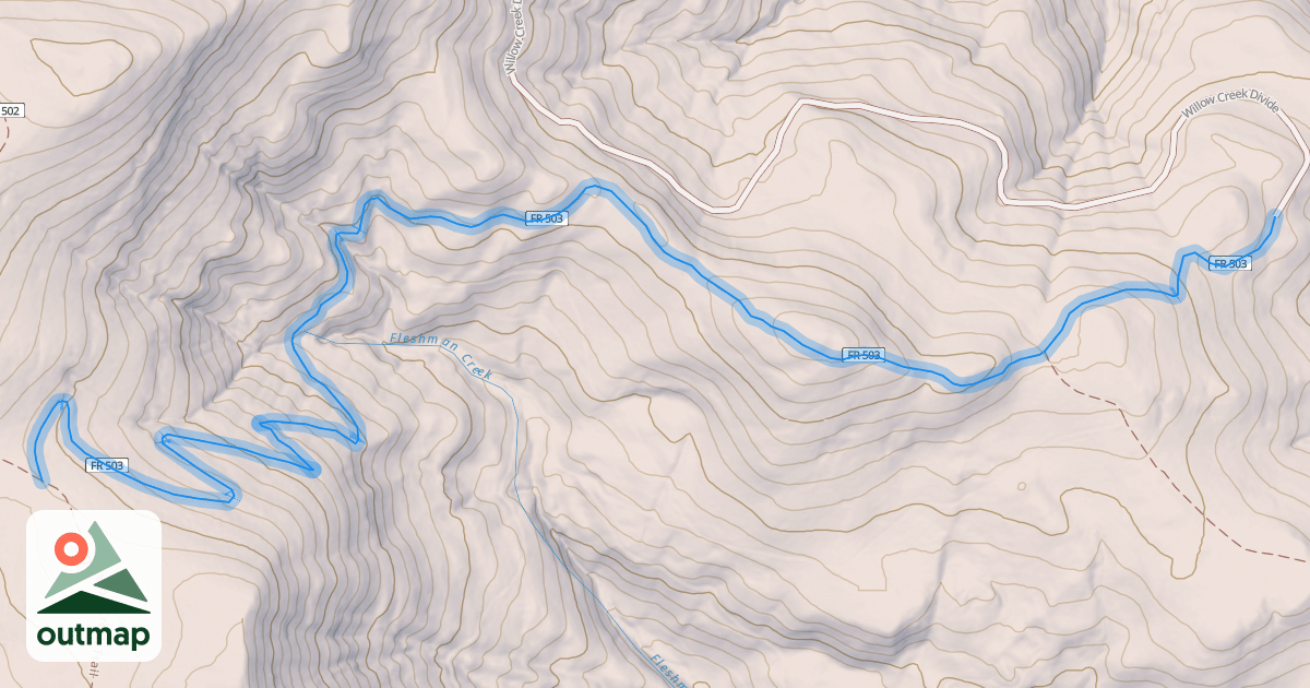 Map of Willow Creek South Trail