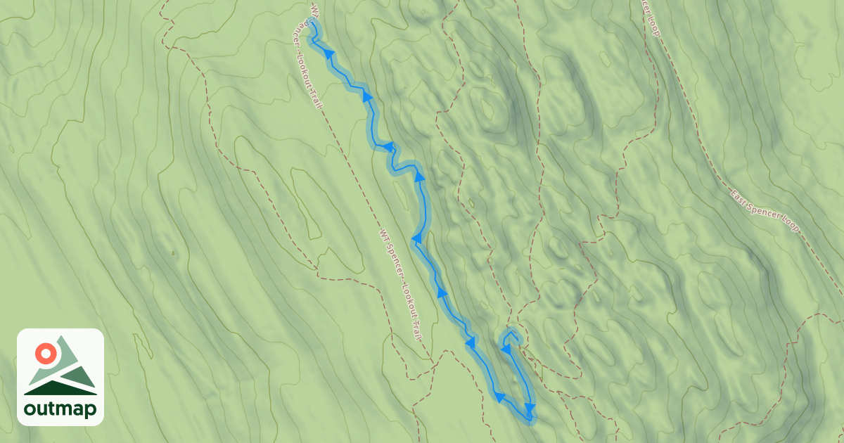 Map of Spencer Trails - Cliff Notes