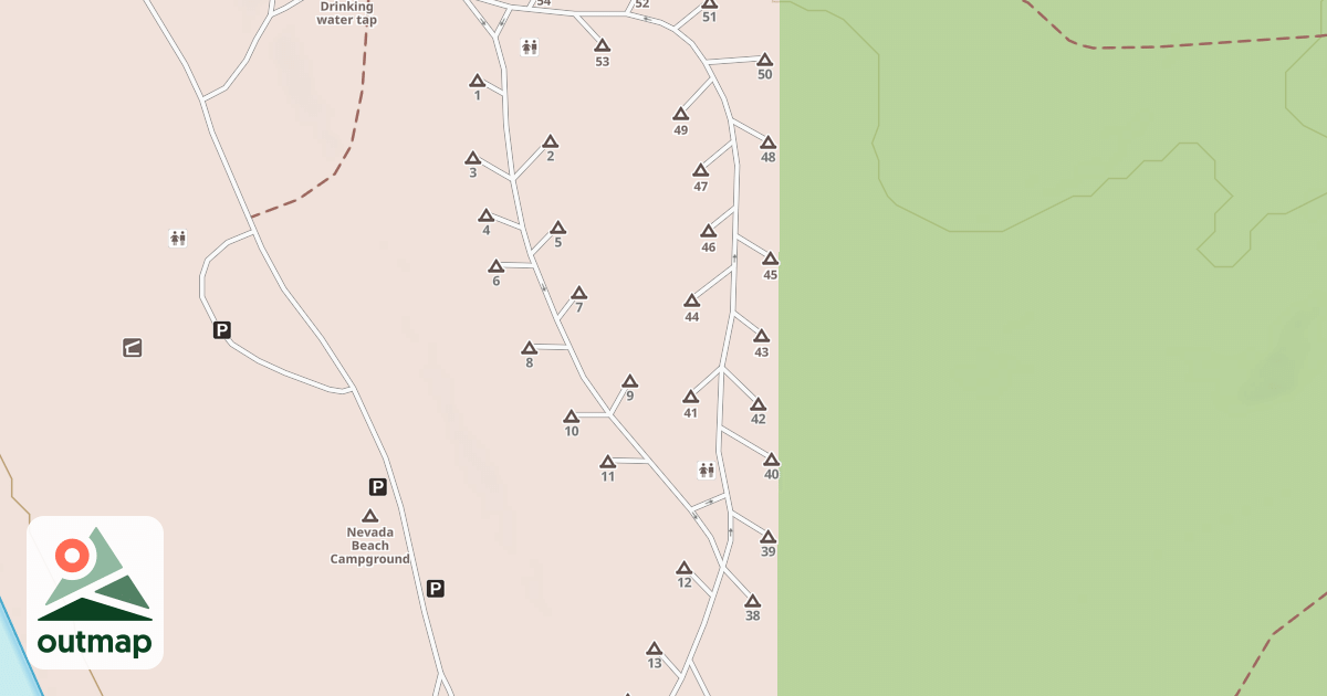 Map of NEVADA BEACH CG SPUR F