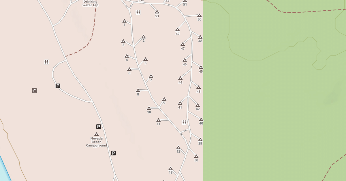 Map preview of NEVADA BEACH CG SPUR F